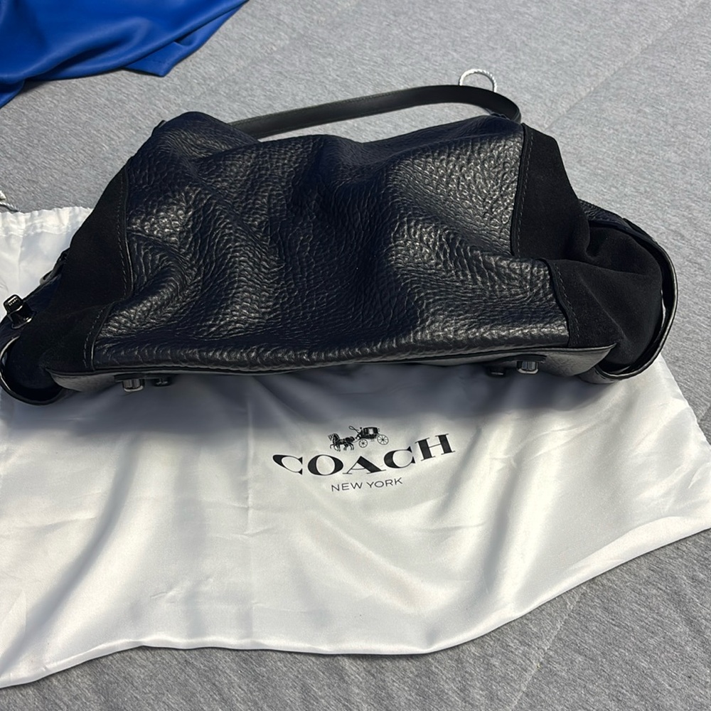 Suede and leather hobo